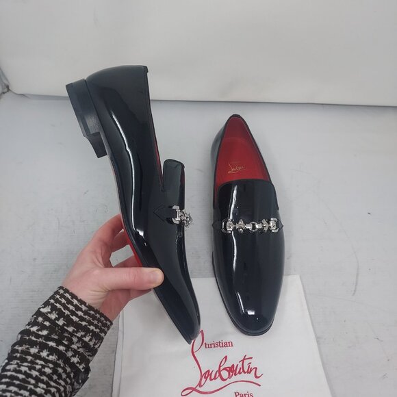 Christian Louboutin Black Equiswing Patent Bit Mens Loafer - Picture 3 of 13